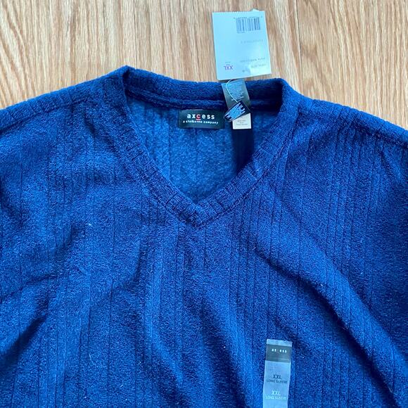 Liz Claiborne Axcess Vintage Blue V-Neck Sweater Mens XXLarge - Picture 3 of 11